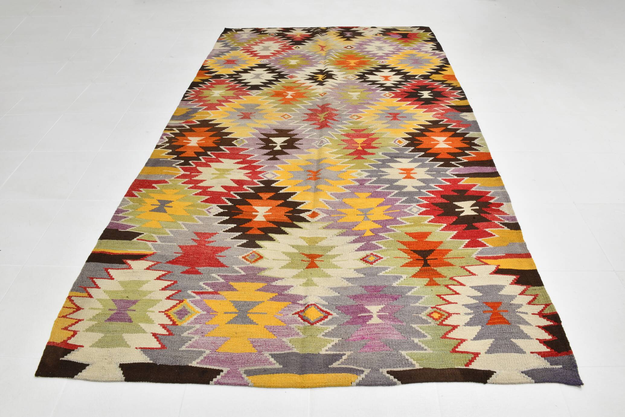 6x10 Geometric Style Vintage Kilim Rug,