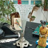 Footed vase in regula and molded glass
