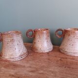 Puisaye stoneware mugs cups by Jean-Pierre Prud'homme