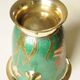 Champagne Bucket / Vintage Ice Bucket in Enamelled Brass with Flower Design