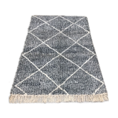 Tapis en laine gris chiné losanges beni ouarain 250x172cm