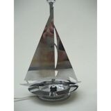 Lampe de bureau art déco chromée en forme de voilier