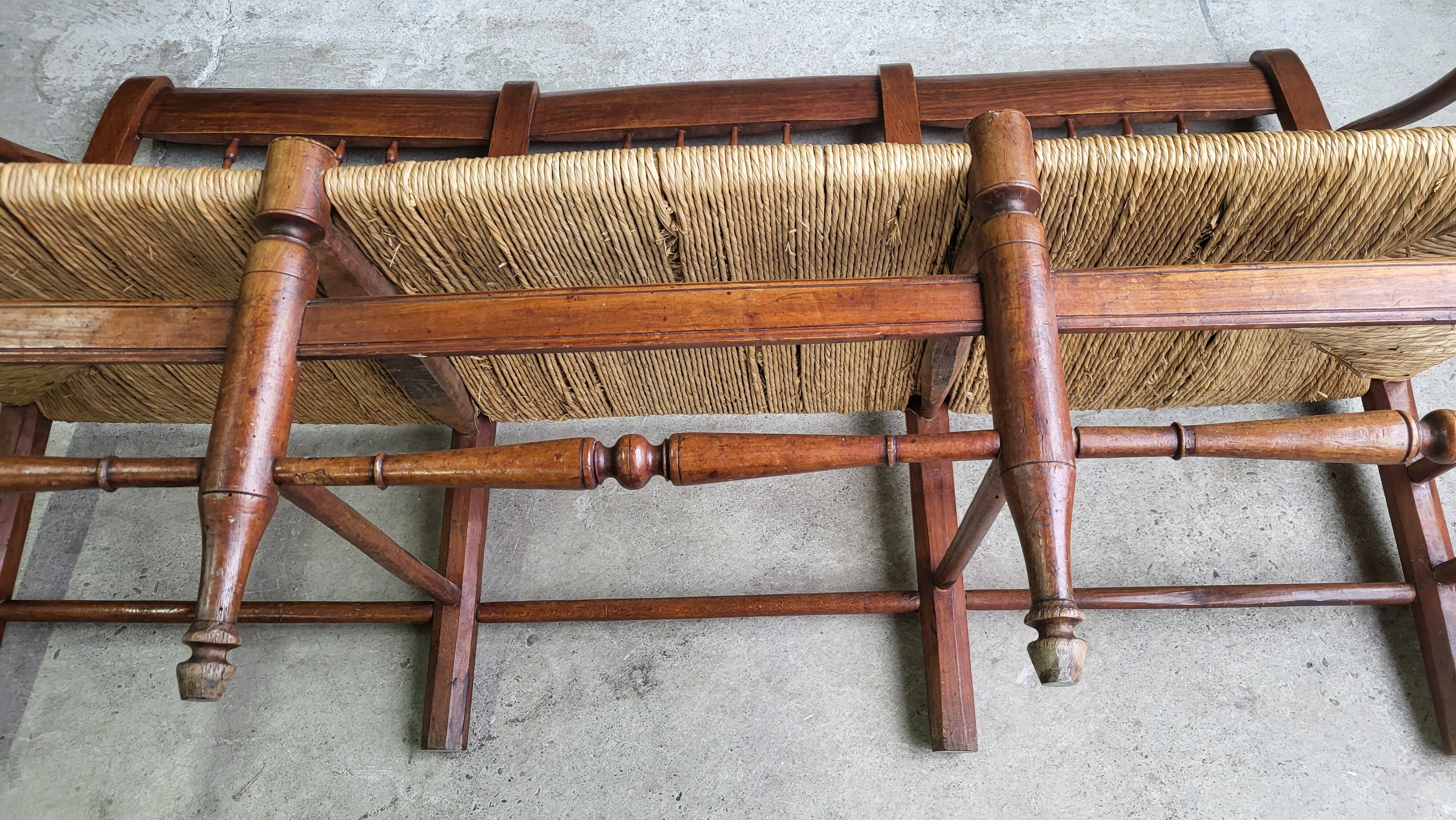 THREE-SEATER STRAW BANQUETTE PROVENCAL RADASSIER