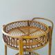 1960s Bamboo & Rattan Serving Bar Cart Trolley by Franco Albini. Made in Italy
