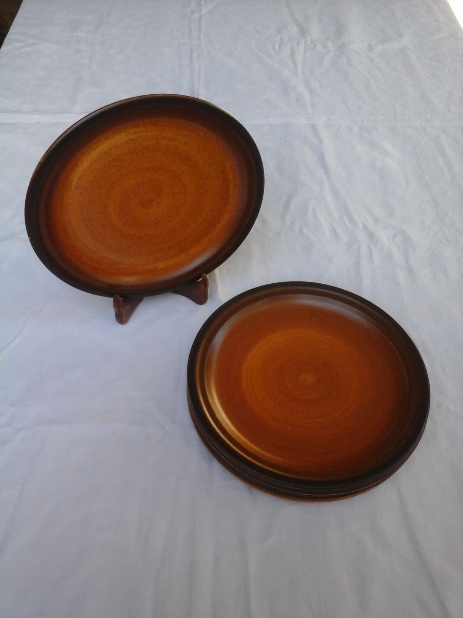Set of 5 flat plates made of St Amand