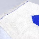 Authentic Beni Ouarain Berber rug with Majorelle blue patterns, 1.55 x 1.05 m