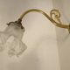 Brass and glass swan neck wall light