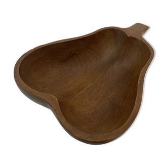 vintage wooden bowl pear in teak