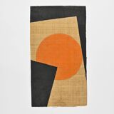 Painting on burlap by Hans Peter, Switzerland circa 1975