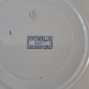 Set of 6 flat plates Terre de Fer U&C Sarreguemines model "Groseilles" late nineteenth