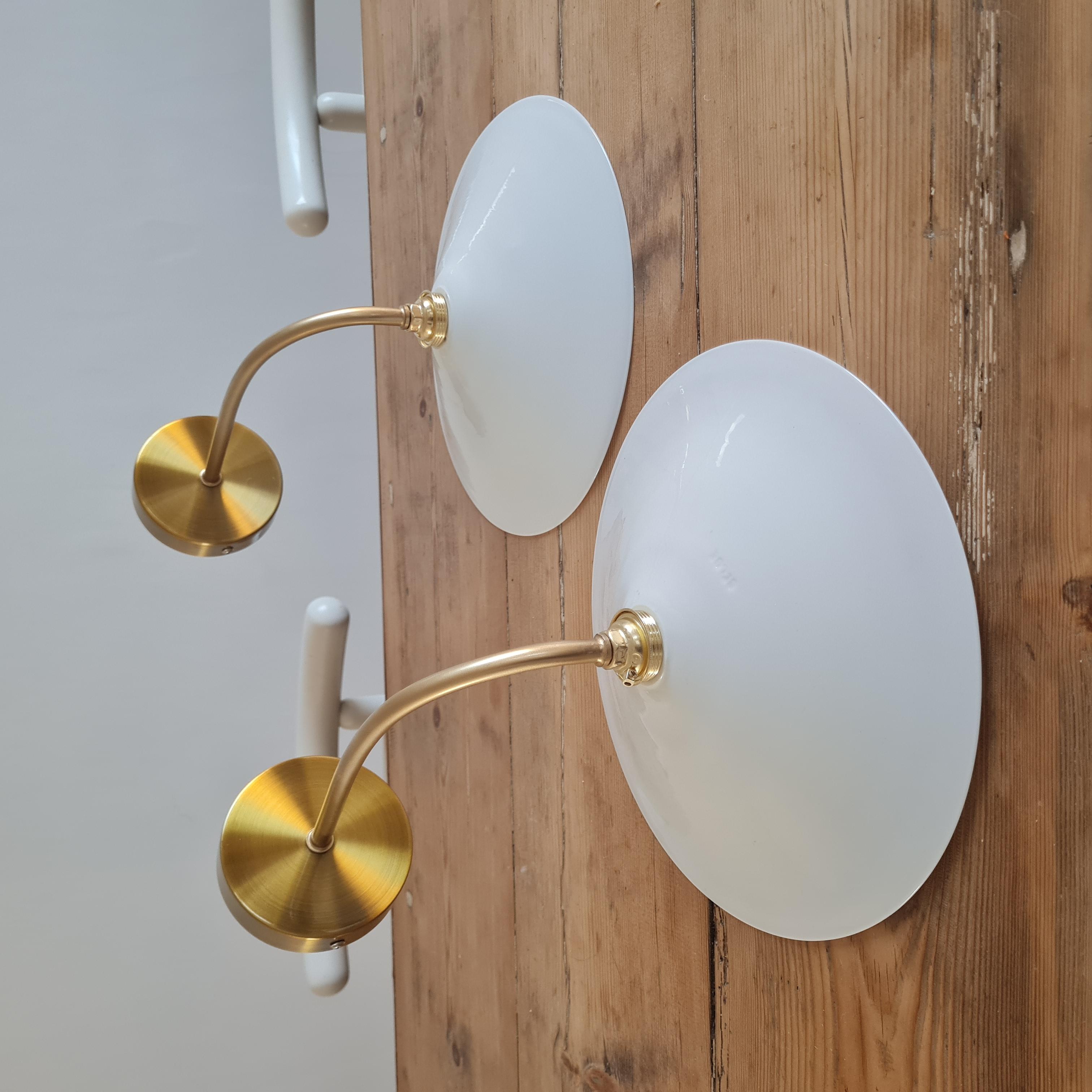 Pair of opaline wall lamps
