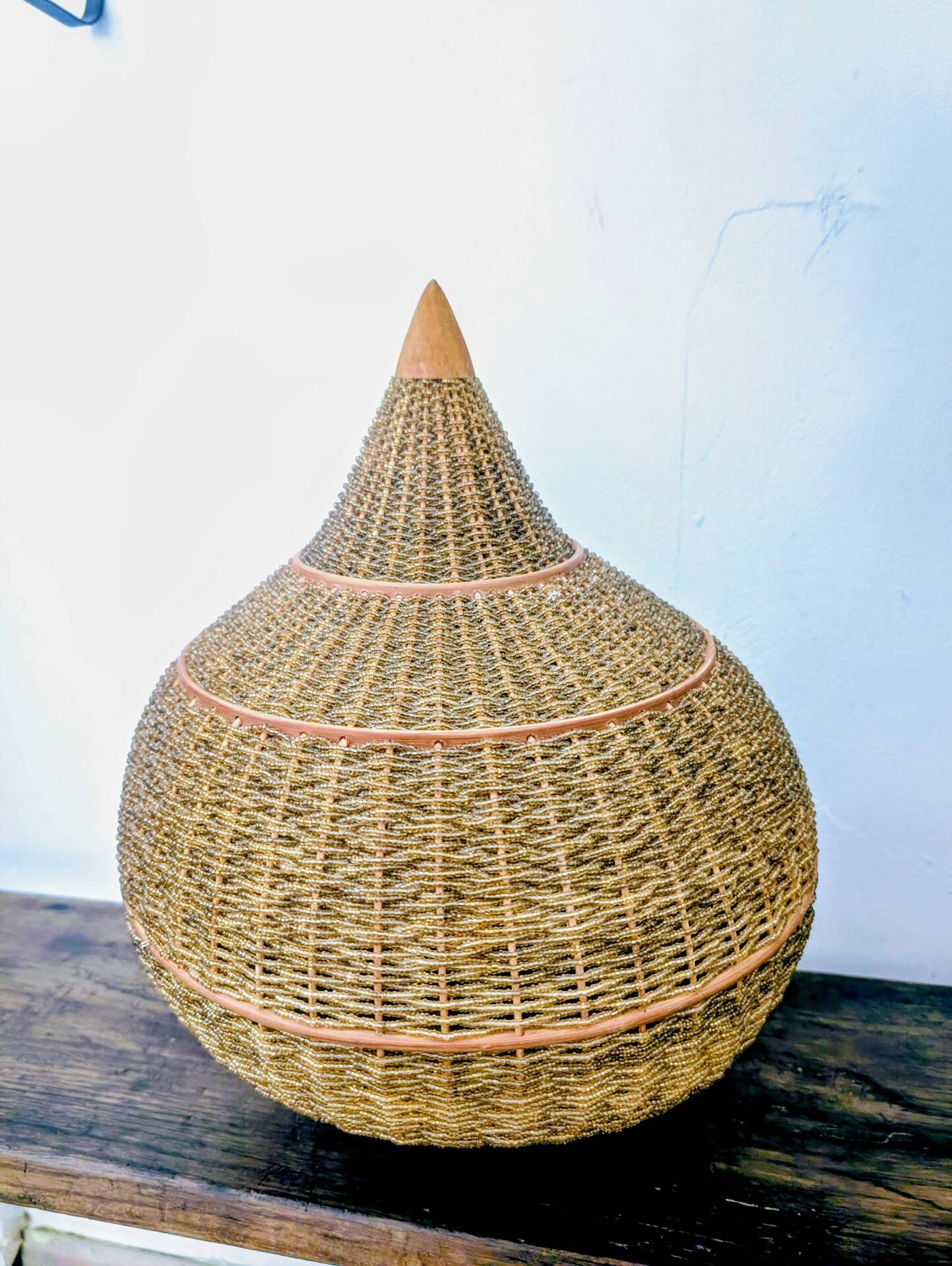 Table lamp Glass Beads & Bamboo