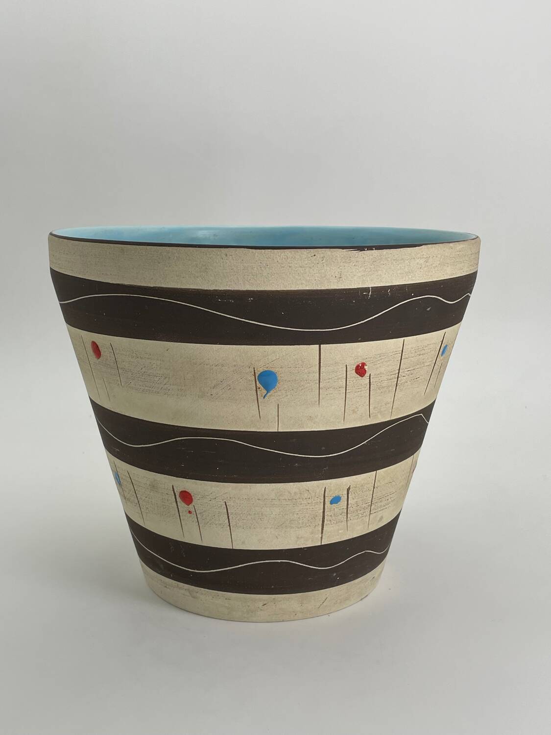 Large ceramic plant pot from the 1950s