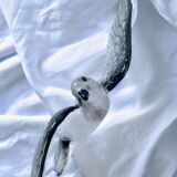 Handmade ceramic turtledove bird wall statuette