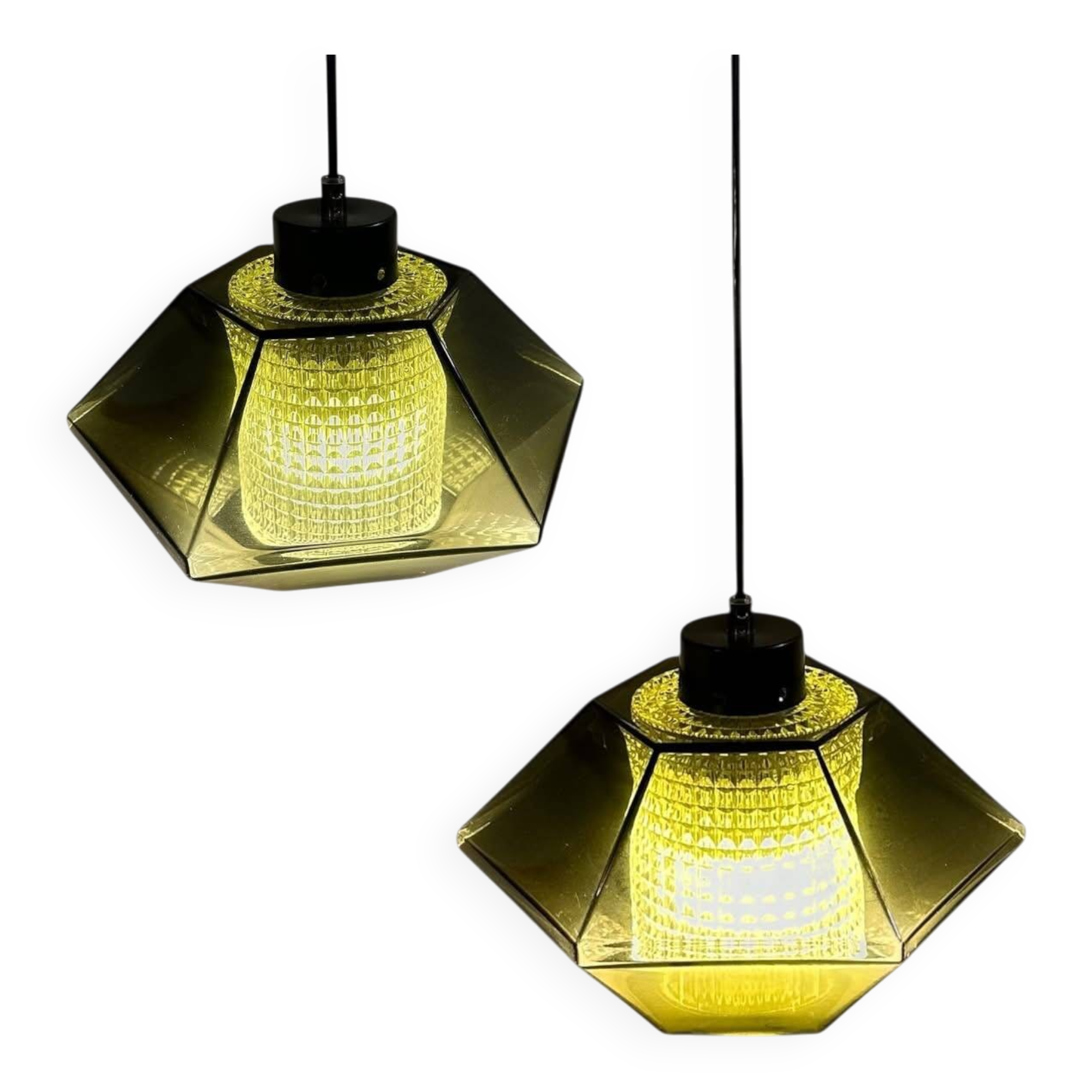 “Diamond” pendant lights by Carl Faguerlund, 1970