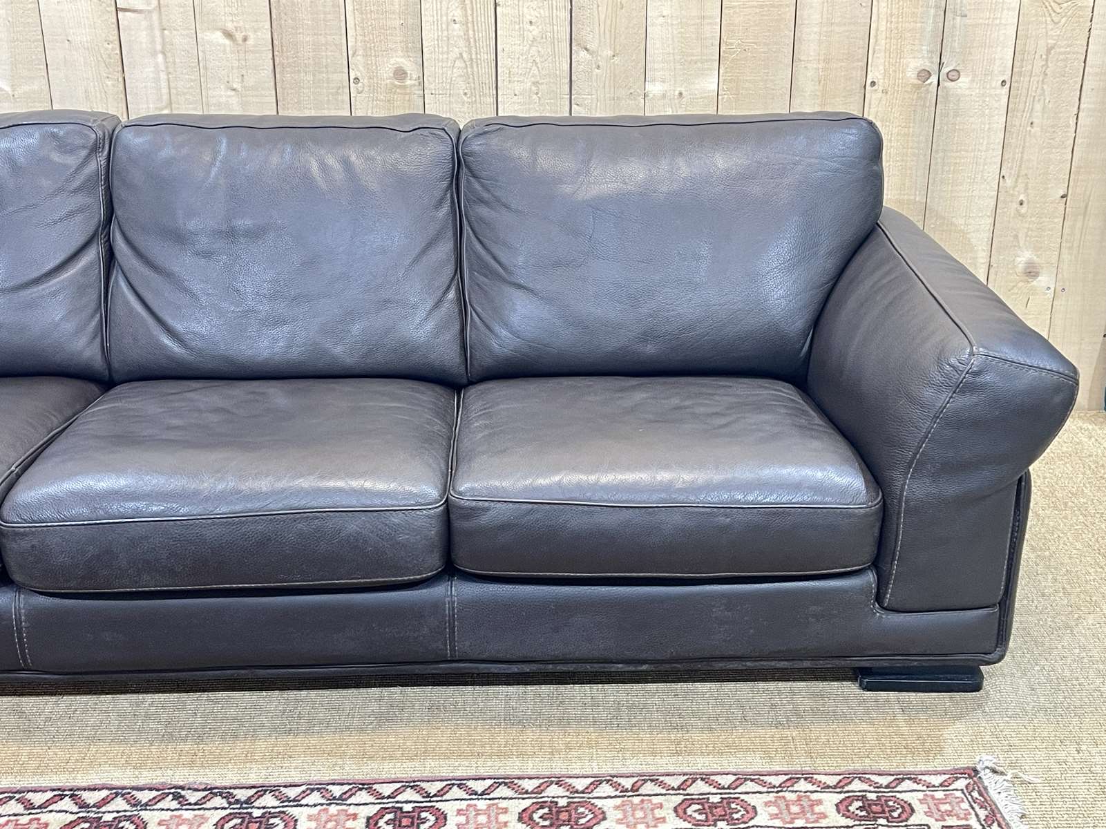 Modern 3-seater leather sofa rochebobois