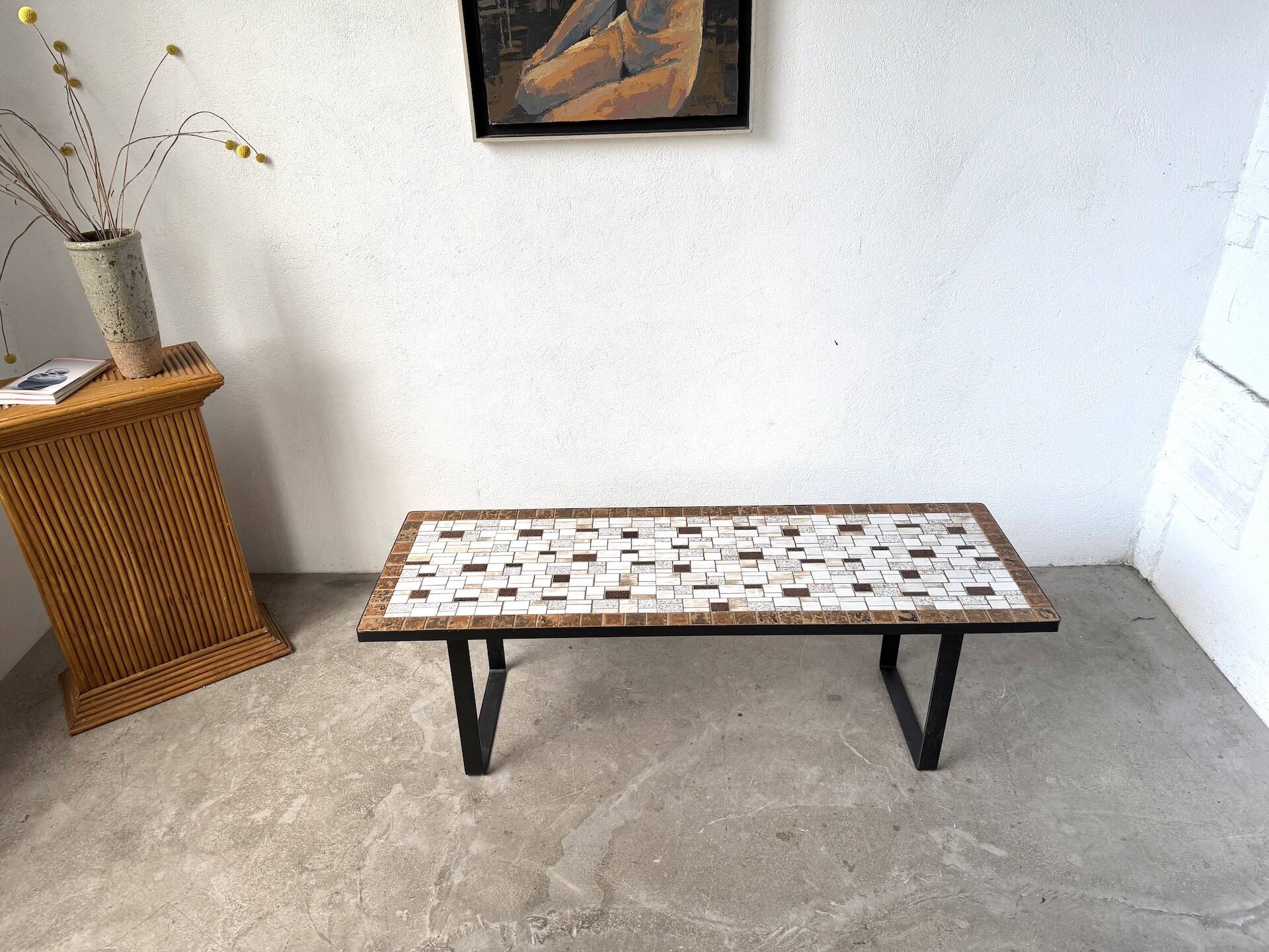Modernist coffee table in glazed ceramic, circa 1960