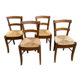 Set of 4 straw chairs