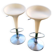 Two bombo stools by magis designed by stefano giovannoni.