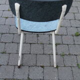 2 blue Formica cjaises, circa 1950