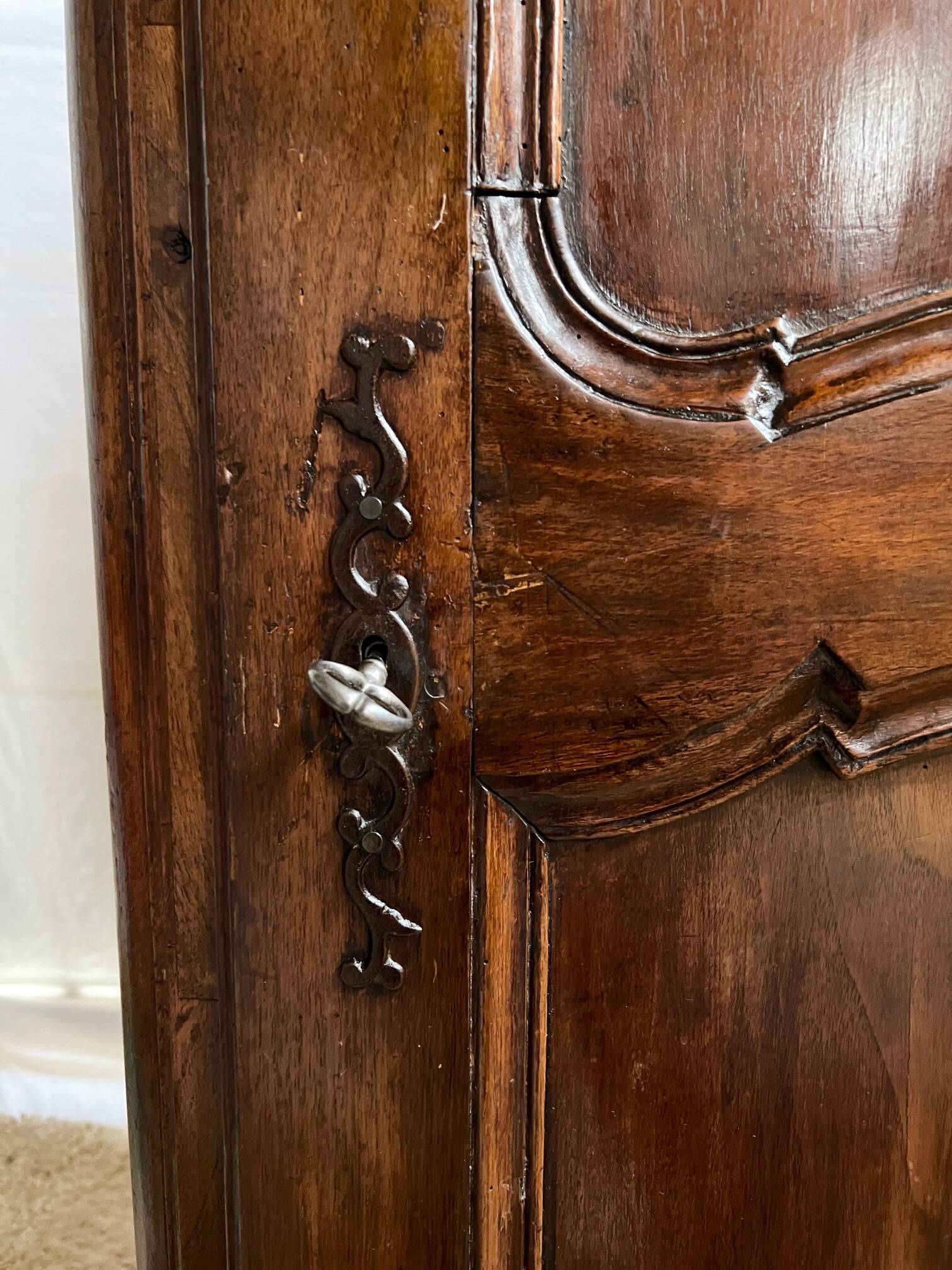 18th century walnut hosiery cabinet