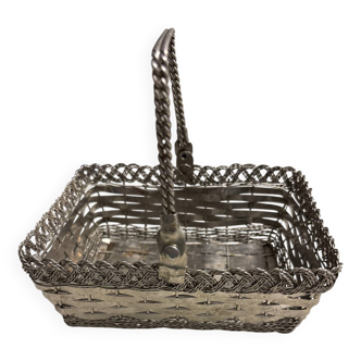 Antique woven metal basket