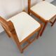 Pair of vintage chairs in pine and white terry fabric from the 70s