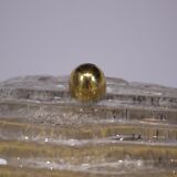 Ceiling lamp in brass & frosted glass