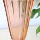 Large antique pink glass vase, molded glass, vintage French, authentic