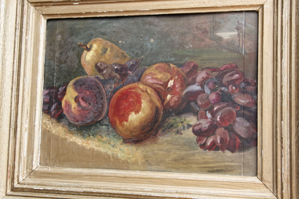 "Still Life with Fruit" oil, signed
