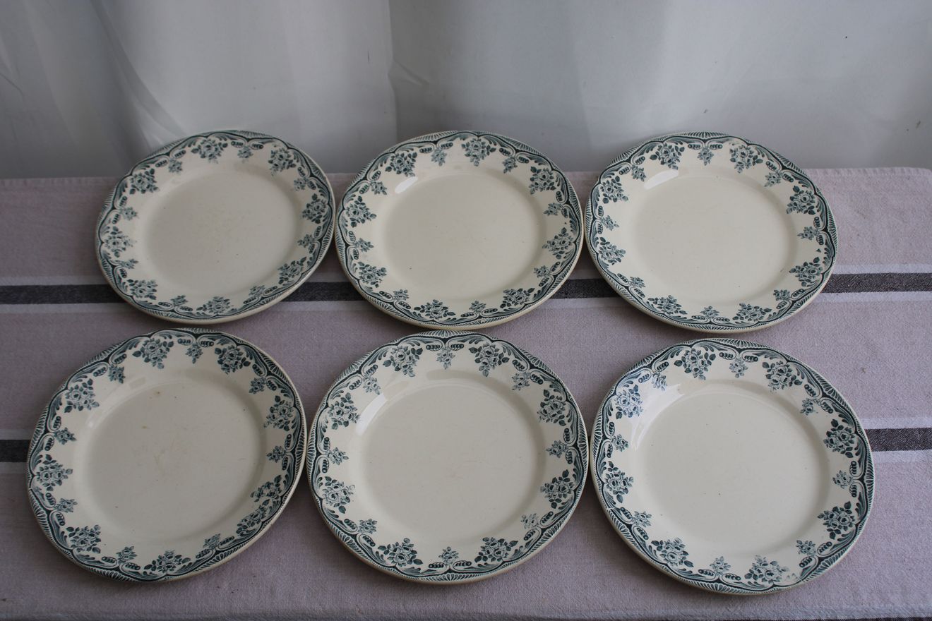 Set of 6 iron earth dessert plates