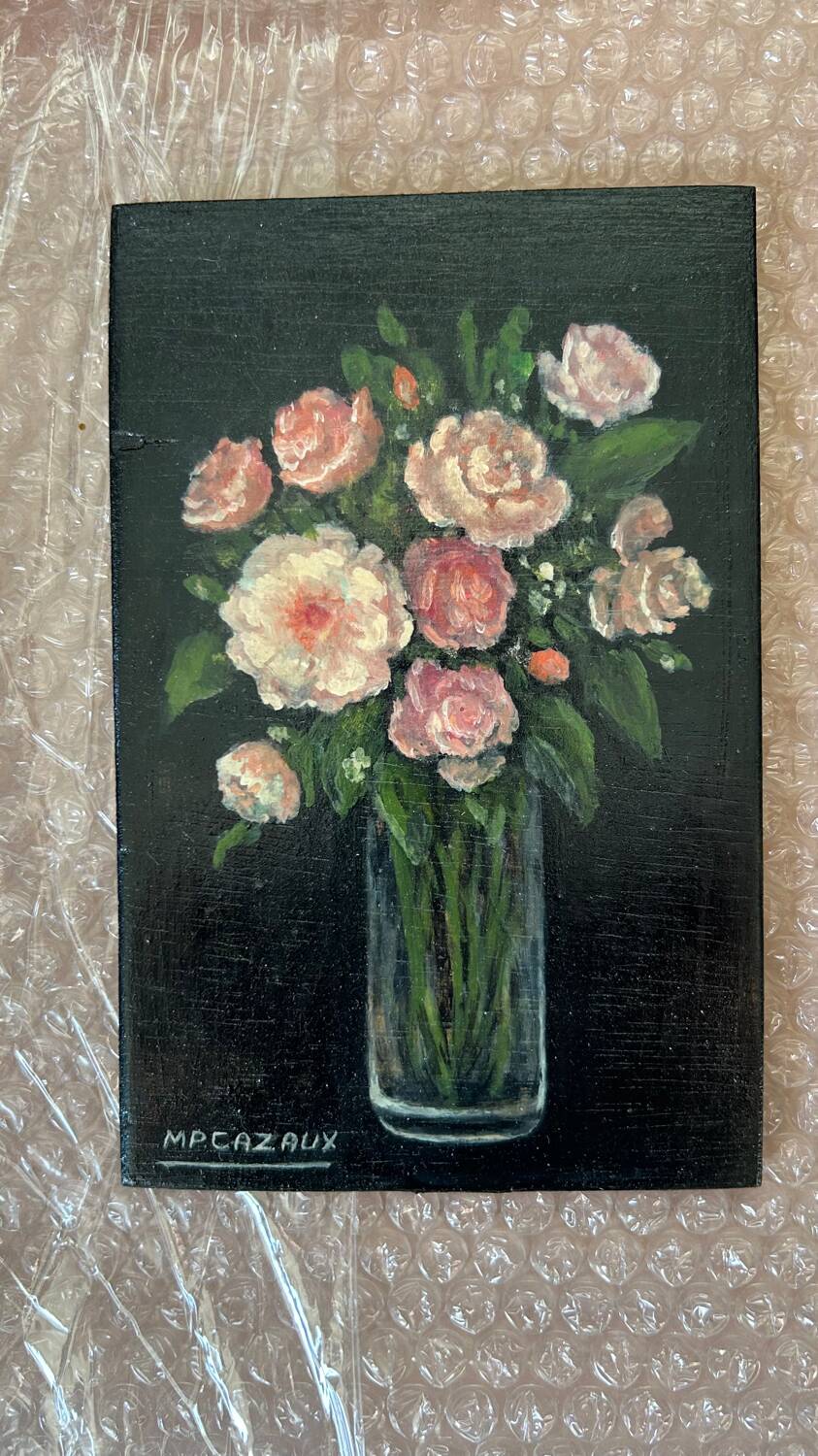Small oil on panel Flowers
