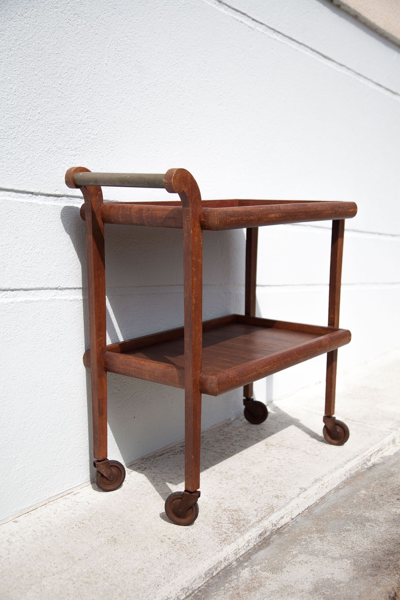 Vintage wood dessert, roller bar, roller table, servant, vintage wood dessert table