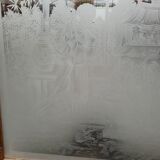 3 portes de séparation en verre gravé avec bâti