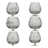 6 verres à cognac en cristal