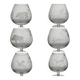 6 crystal cognac glasses