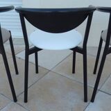 6 gondola-style chairs with luxurious metal structure and imitation leather