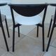6 Chaises de style gondole structure métallique cossu et simili cuir