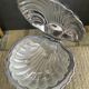 Vintage shell butter dish in glass and stainless steel