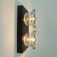 1960s 70s space age sconce by cosack-leuchten 2 thick glass shades and meta