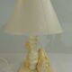 Marble table lamp/animal decor/dog and cat/vintage