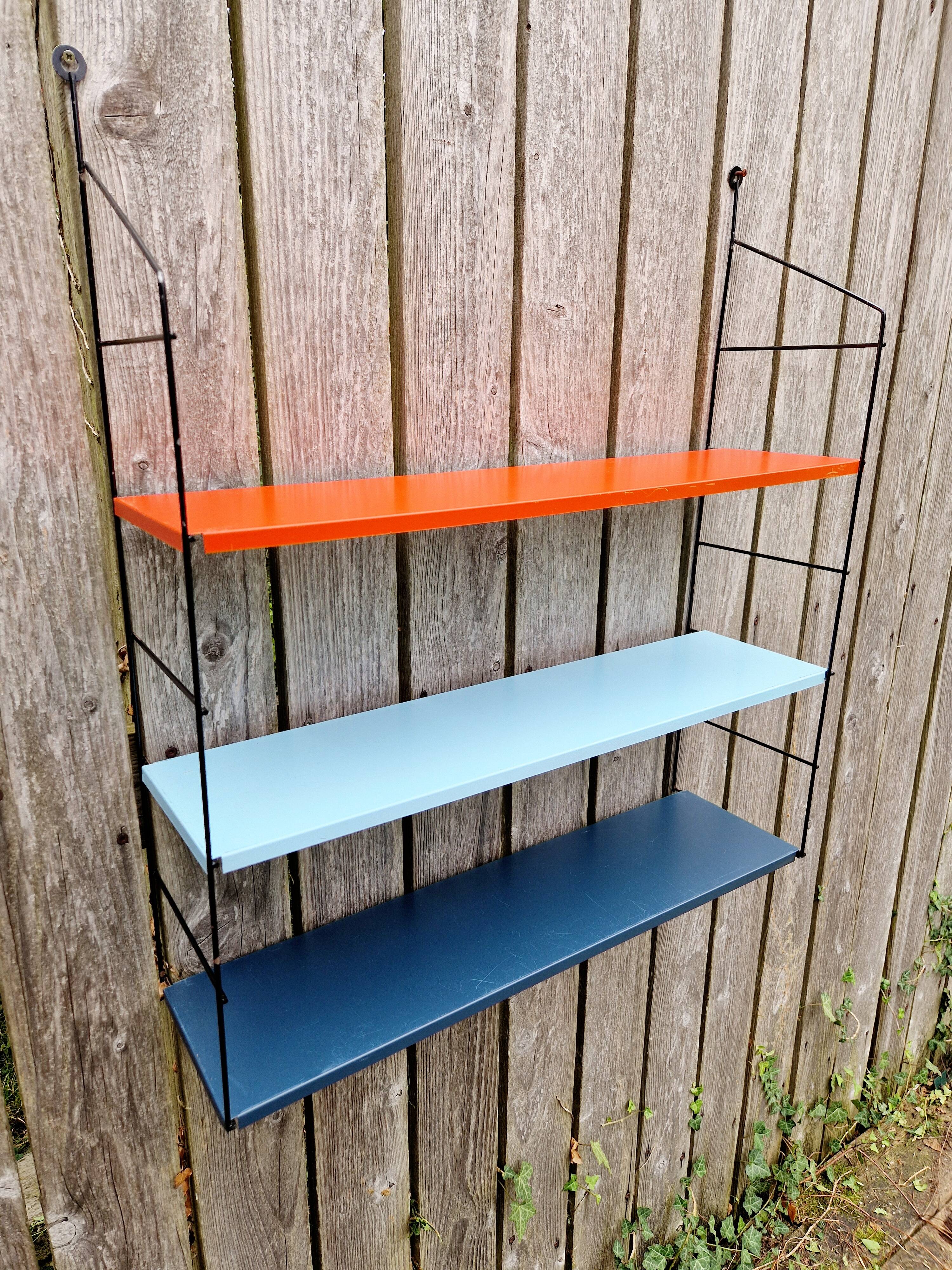 Vintage metal wall shelf, 60s