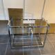 TV storage unit in chrome steel and vintage glass 1970
