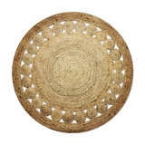 Tapis rond en jute 120 cm motif ajouré