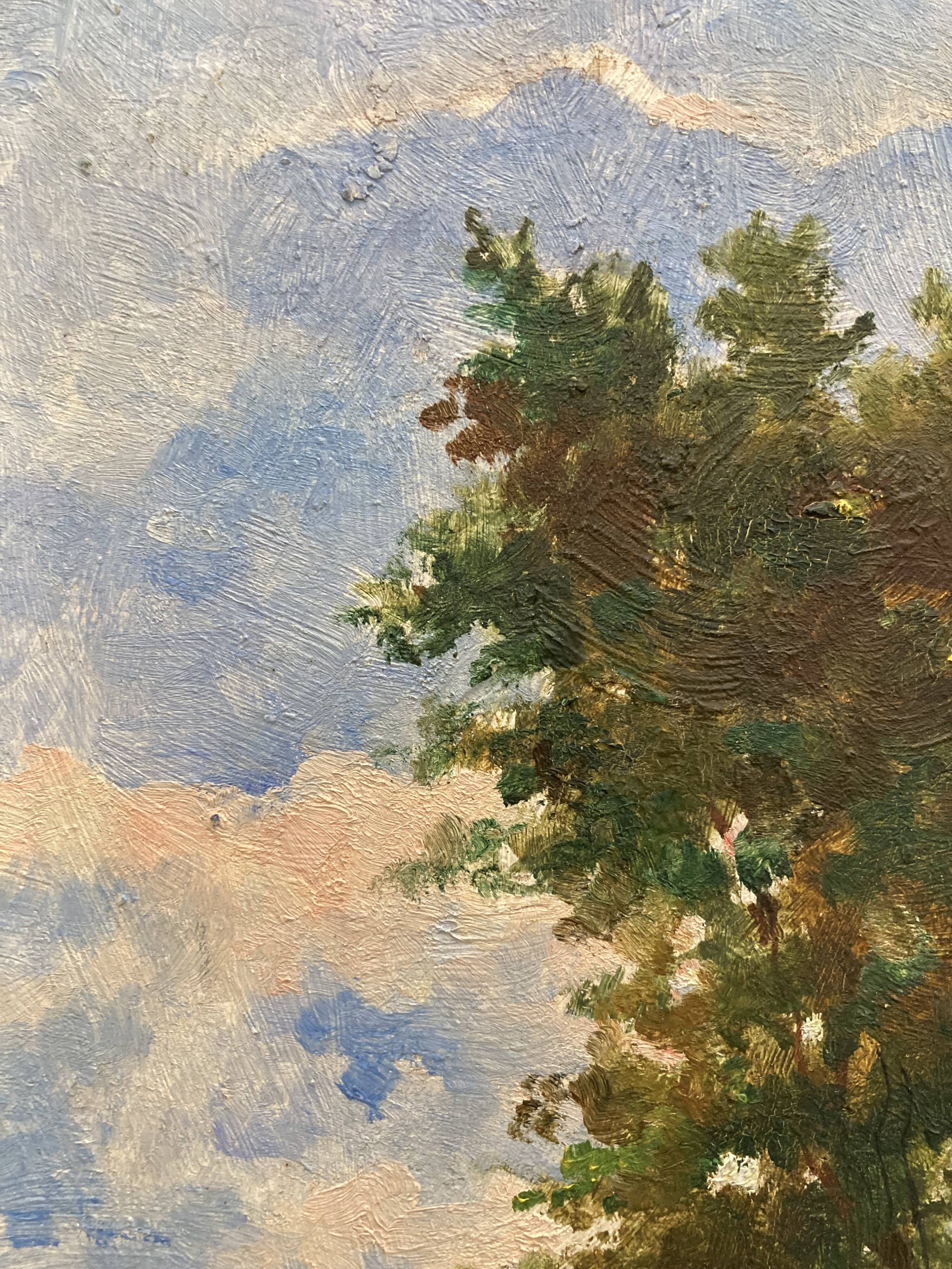 Huile sur bois vintage