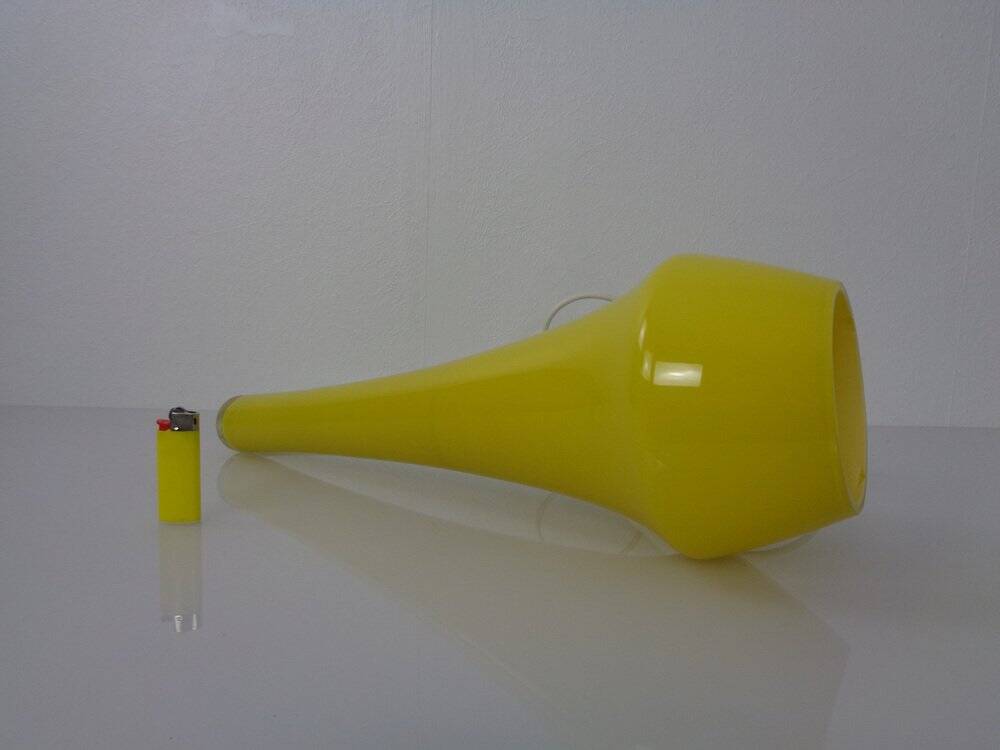Yellow Teardrop Glass Ceiling Lamp from Holmegaard, Denmark, 1960s