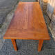 Solid oak farmhouse table, two drawers, vintage, early twentieth century.