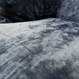 Blue velvet lounge chair 'Karate' by Michel Cadestin, France 1970s