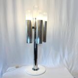 Carlo Nason style "Space Age" floor lamp, chrome & Murano, 1970s