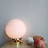 Pink opaline globe lamp